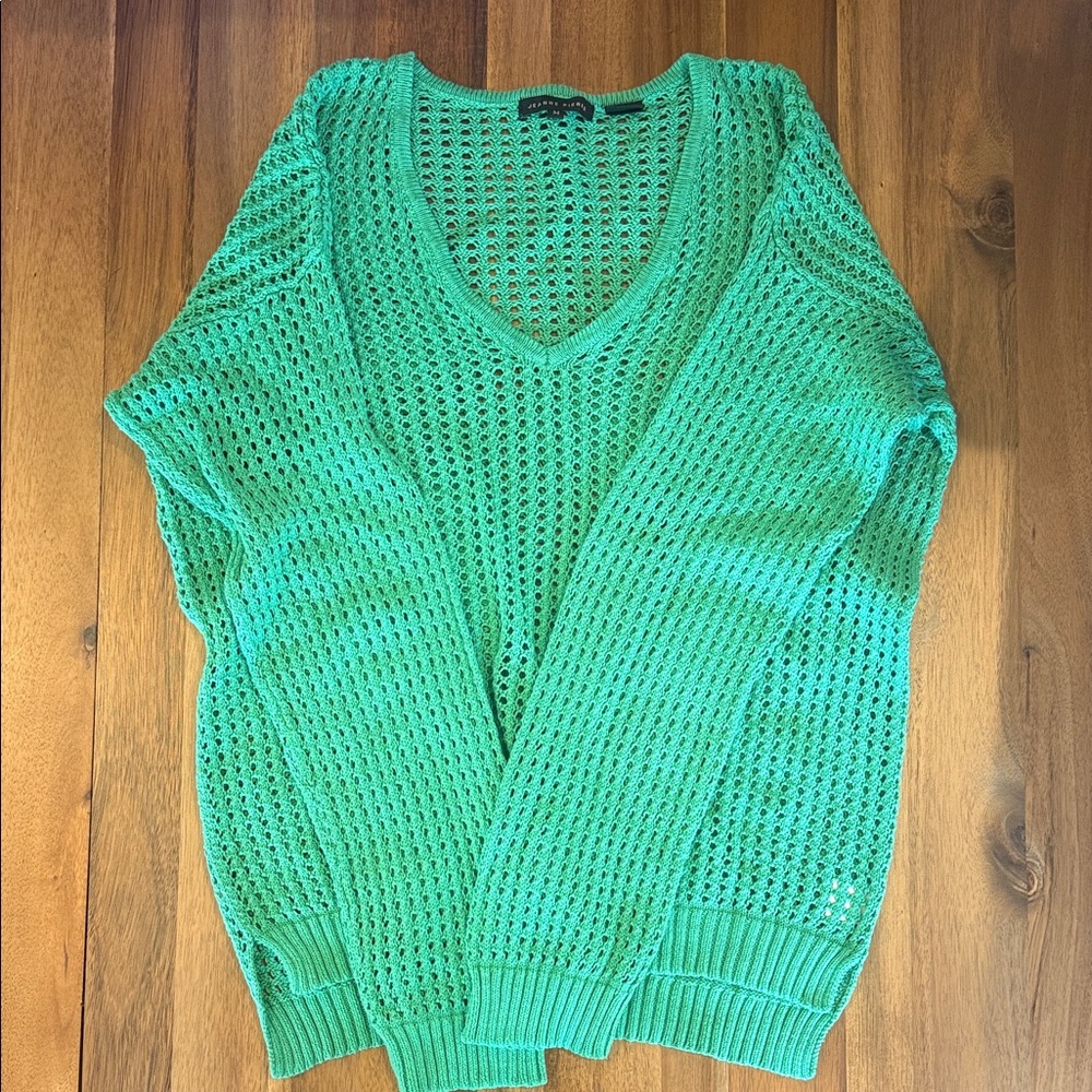 JEANNE PIERRE green V-Neck Sweater